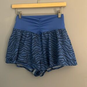 Aerie blue zebra print off-line flow athletic shorts